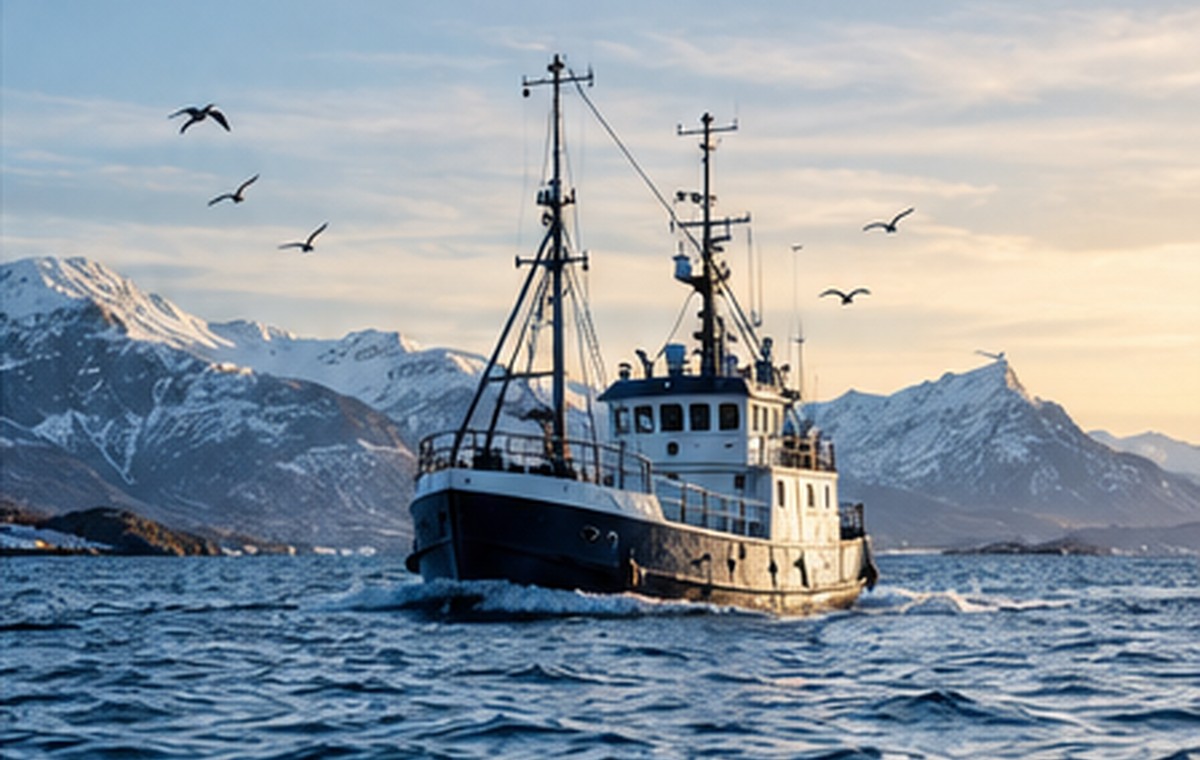 Fiskebåt ved norskekysten